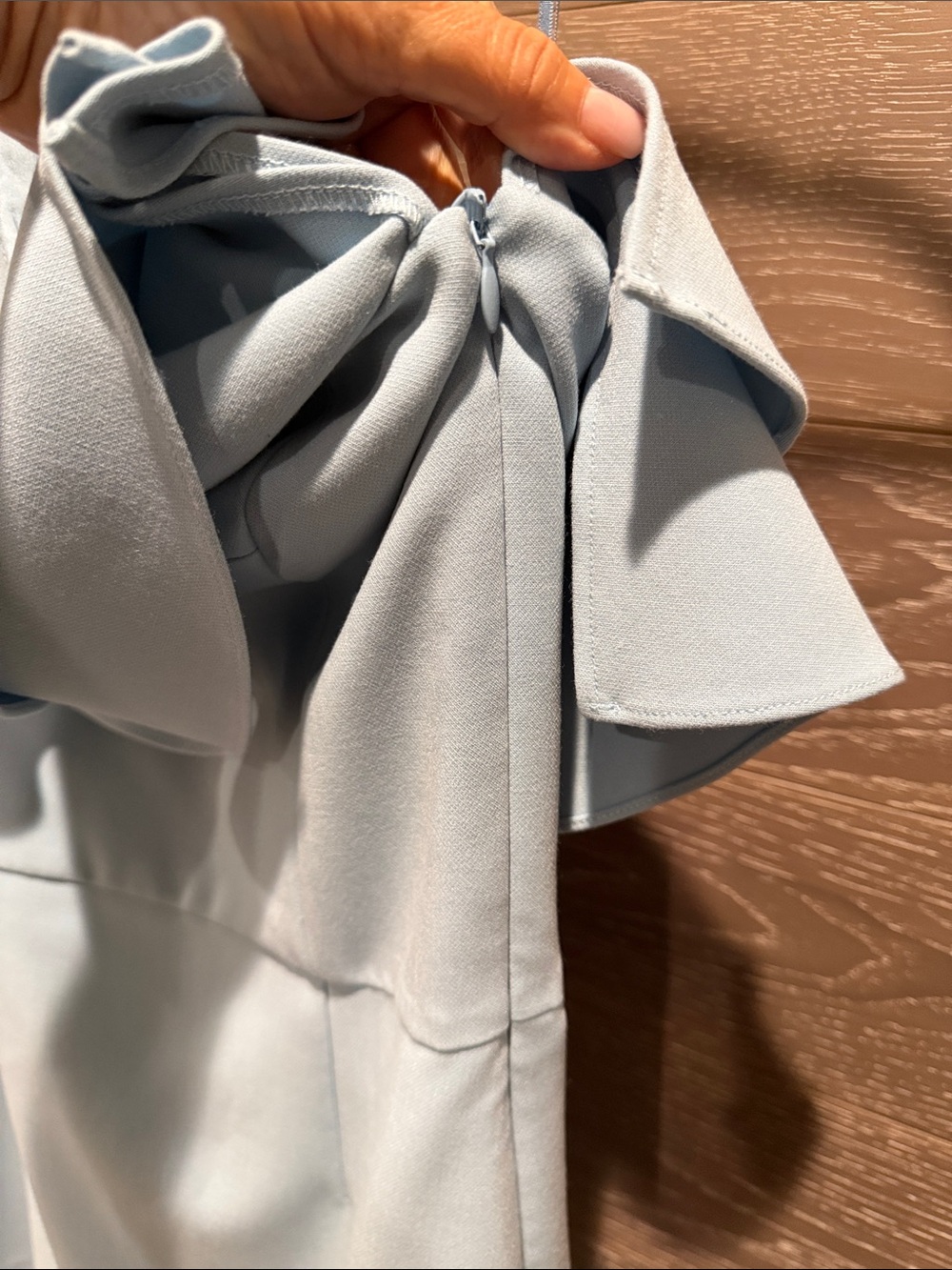French Connection Pale Blue One-Shoulder Ruffle Dress - Picture 2 of 4